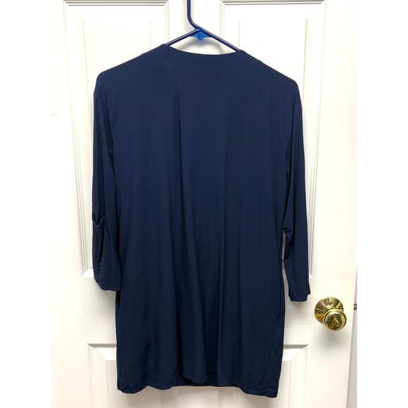 UniQlo Shift Dress, Navy Blue, Gusseted Elbow, One Button Closure, Size M - Picture 3 of 6